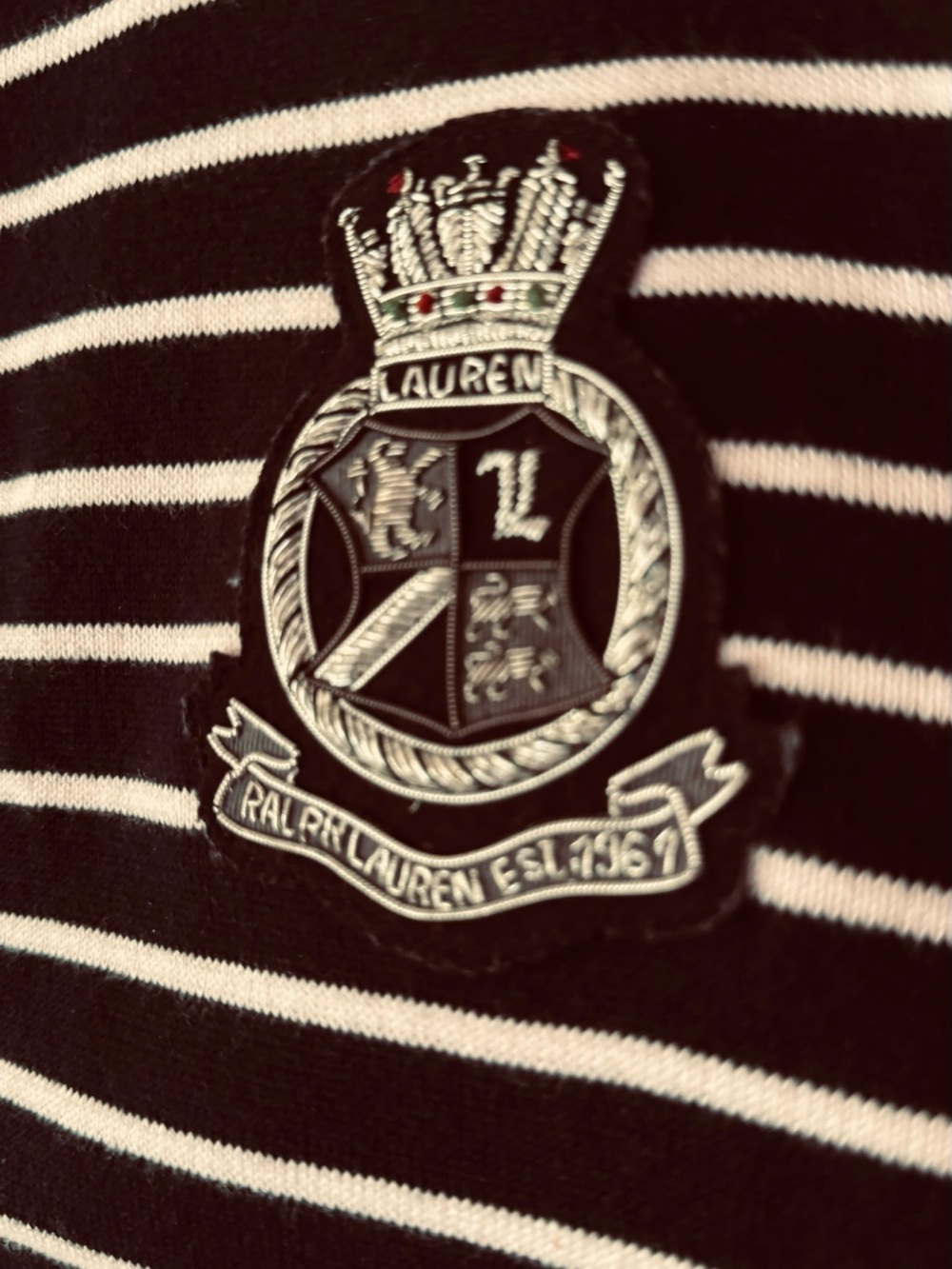 Ralph Lauren Black and White Striped Zip Hoodie Jacket - Picture 2 of 4